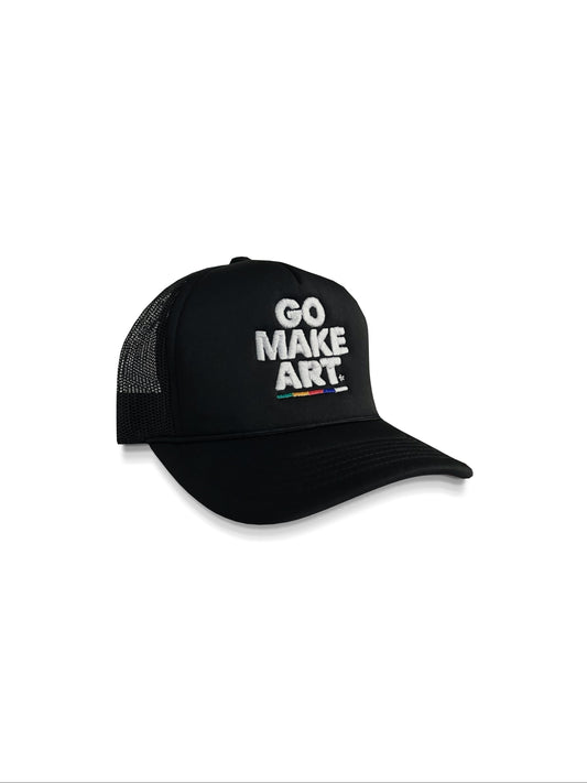 "GO MAKE ART" Logo Foam Trucker (black)